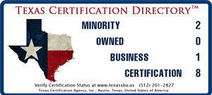 A sign that says certification direct, minority owned business certified.